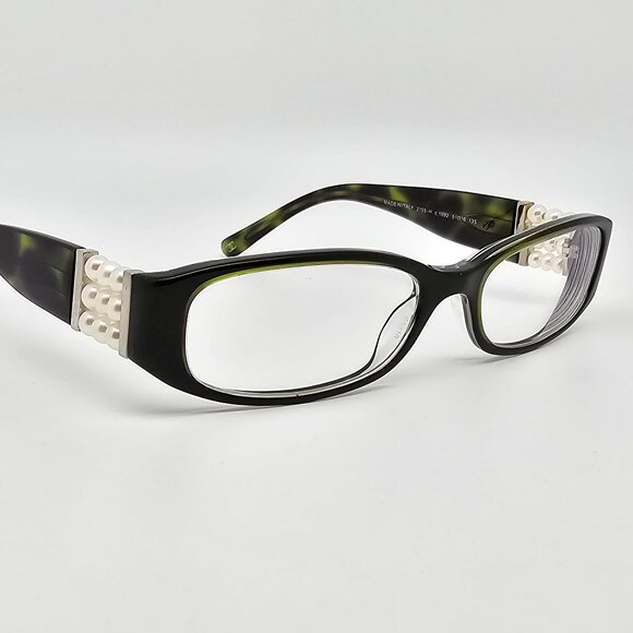 Chanel 3155-H C.1092 Collection Perle Green Eyeglasses Frame w/ Case Italy 51mm - Picture 7 of 15